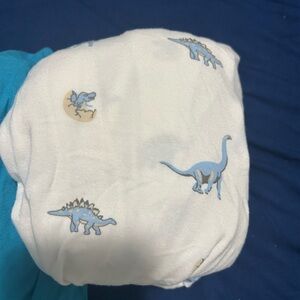 Little Sleepies Dinosaur Print Mini Sheet or Changing Pad Cover - Blue and White